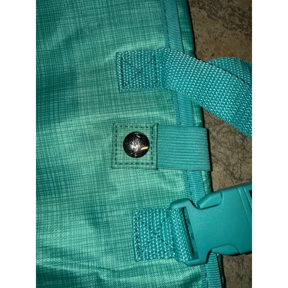 Thirty-One Teal Crosshatch Fold Up Family Organizer Hanging Travel Makeup Bag